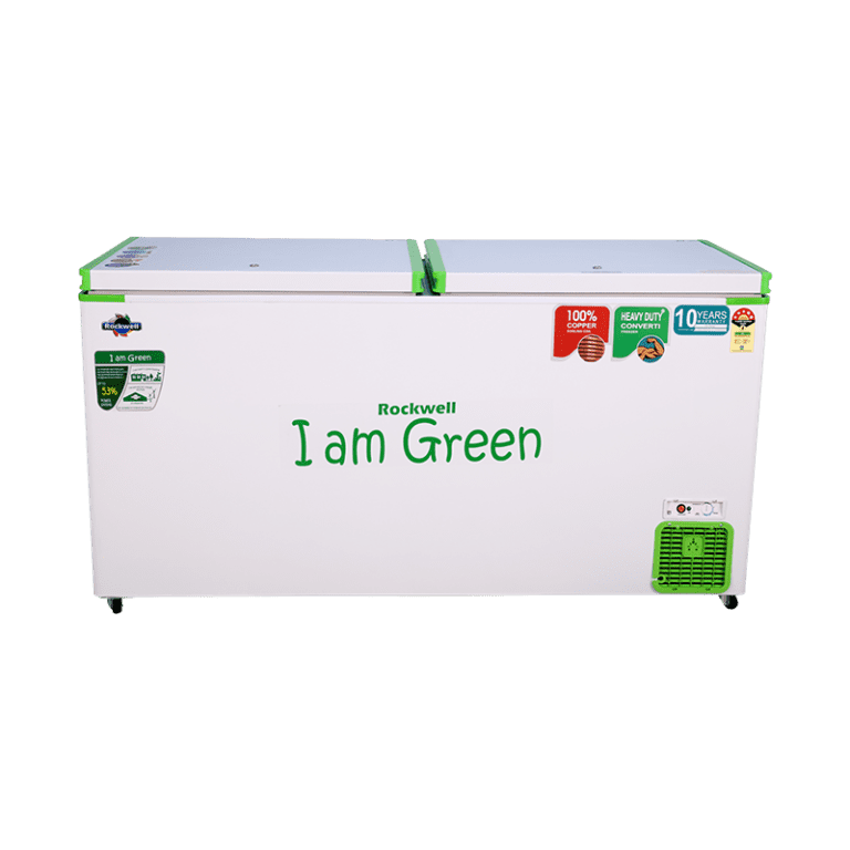 Rockwell 515 Ltr, 5 Star, Convertible GREEN Deep Freezer, Double Door