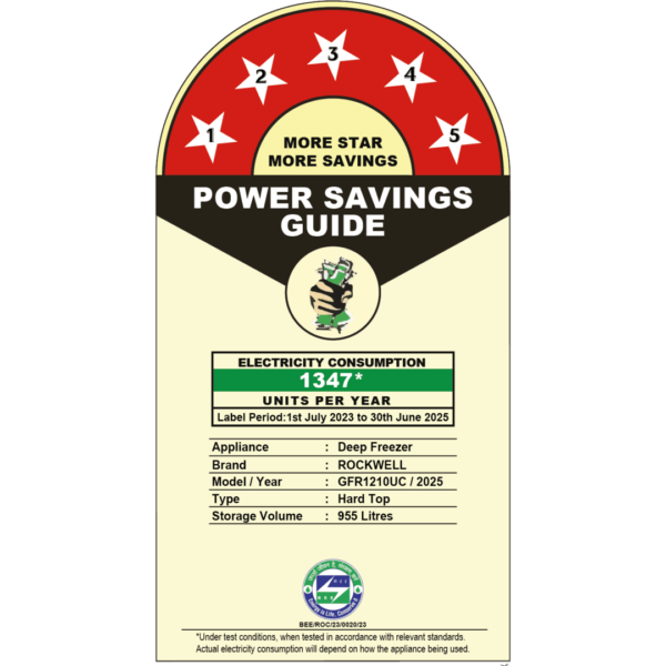 Rockwell 998 Ltr, 5 Star, Convertible GREEN Deep Freezer, Triple Door, with 10 yrs. Warranty on Cooling Coil and Upto 53% Power Saving – GFR1210F - Image 7