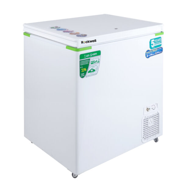 Rockwell 185L, Single Door Eutectic Hard Top Deep Freezer, 18 Hours Temperature Backup, 5yrs Compressor Warranty (GFR250ET, White)