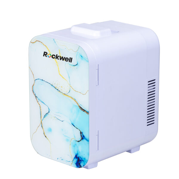 Rockwell 8L Retro Mini Fridge and Warmer, AC/DC Portable Thermoelectric Cooler/Warmer for Skincare, Cosmetics,Beverage, Snacks & Medicine - Blue - Image 2