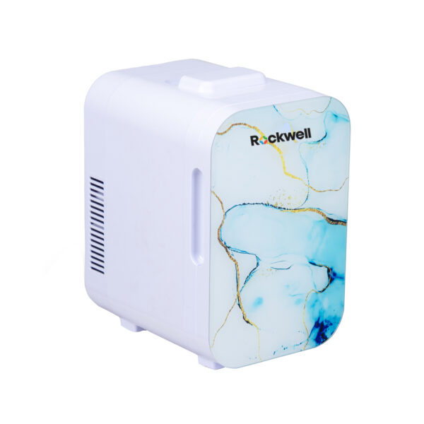 Rockwell 8L Retro Mini Fridge and Warmer, AC/DC Portable Thermoelectric Cooler/Warmer for Skincare, Cosmetics,Beverage, Snacks & Medicine - Blue - Image 3