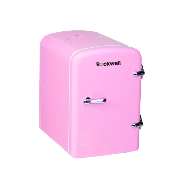 Rockwell 4L Retro Mini Fridge and Warmer, AC/DC Portable Thermoelectric Cooler/Warmer for Skincare, Cosmetics,Beverage, Snacks & Medicine, Fits 6 Cans - Pink - Image 5